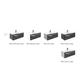 Orka Urban 100 cm Siyah Füme Banyo Dolabı Alt Modül ve Lavabo - 3