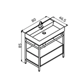 Orka Vegas 80 cm Beyaz Banyo Dolabı Alt Modül ve Lavabo thumbnail 3