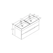 Orka Malta 120 cm Gri Banyo Dolabı Alt Modül ve Lavabo - 3