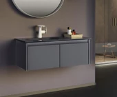 Orka Lisbon 90 cm Mat Antrasit Banyo Dolabı Takımı thumbnail 2