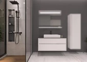 Orka Verona 100 cm Parlak Beyaz Banyo Dolabı Alt Modül ve Lavabo - 2