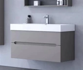 Orka Malta 100 cm Gri Banyo Dolabı Alt Modül ve Lavabo thumbnail 1