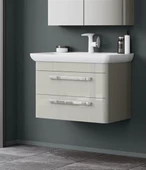 Orka Rose 80 cm Parlak Kaşmir Banyo Dolabı Alt Modül ve Lavabo thumbnail 1