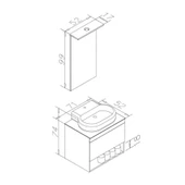 Orka Knidos 70 cm Navaro Ledli Ayna Banyo Dolabı Takımı - 5