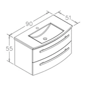 Orka Urla 110 cm Beyaz Banyo Dolabı Alt Modül ve Lavabo thumbnail 3