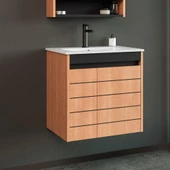 Orka Ricato 60 cm Kiraz Banyo Dolabı Alt Modül ve Lavabo - 1