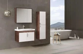 Orka Luna 80 cm Kahve Banyo Dolabı Alt Modül ve Lavabo thumbnail 5