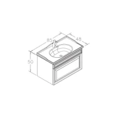 Orka Design 85 cm Antrasit Banyo Dolabı Alt Modül ve Lavabo thumbnail 3