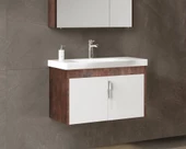 Orka Luna 80 cm Kahve Banyo Dolabı Alt Modül ve Lavabo thumbnail 3