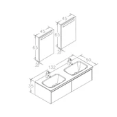 Orka Lisbon 130 cm Mat Gri Banyo Dolabı Takımı thumbnail 3