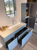Orka Lusso 120 cm Mavi Banyo Dolabı Alt Modül ve Lavabo thumbnail 2