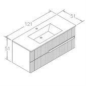 Orka Moonlight 90 cm Lacivert Banyo Dolabı Alt Modül ve Lavabo thumbnail 3