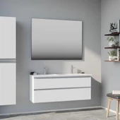Orka Terme 120 cm Beyaz Çekmeceli Banyo Dolabı Alt Modül ve Lavabo - 2