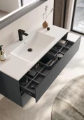 Orka Nest 121 cm Mat Antrasit Banyo Dolabı Alt Modül ve Lavabo thumbnail 1