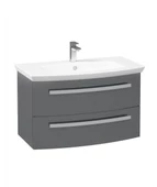 Orka Urla 90 cm Antrasit Banyo Dolabı Alt Modül ve Lavabo thumbnail 2