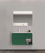 Orka Milano 100 cm Yeşil Banyo Dolabı Alt Modül ve Lavabo thumbnail 2