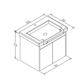 Orka Luna 65 cm Gri Banyo Dolabı Alt Modül ve Lavabo thumbnail 6