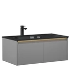 Orka Lisbon 110 cm Gri Banyo Dolabı Alt Modül ve Lavabo thumbnail 2