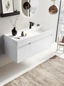 Orka Lusso 120 cm Beyaz Banyo Dolabı Alt Modül ve Lavabo thumbnail 1