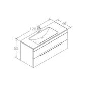 Orka Varna 120 cm Beyaz Banyo Dolabı Alt Modül ve Lavabo - 5