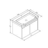 Orka Luna 80 cm Kahve Banyo Dolabı Alt Modül ve Lavabo thumbnail 4