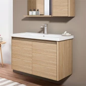 Orka Duden 80 cm Beyaz Kapaklı Banyo Dolabı Alt Modül ve Lavabo - 1