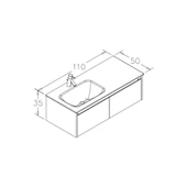 Orka Lisbon 110 cm Gri Banyo Dolabı Alt Modül ve Lavabo thumbnail 4