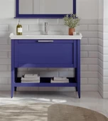 Orka Bastle 80 cm Lacivert Banyo Dolabı Alt Modül ve Lavabo thumbnail 1