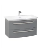 Orka Urla 90 cm Gri Banyo Dolabı Alt Modül ve Lavabo - 2