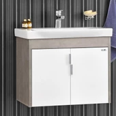 Orka Luna 65 cm Gri Banyo Dolabı Alt Modül ve Lavabo thumbnail 2