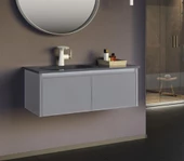 Orka Lisbon 90 cm Gri Banyo Dolabı Alt Modül ve Lavabo thumbnail 1