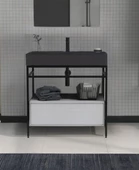 Orka Vegas 60 cm Beyaz Banyo Dolabı Alt Modül ve Lavabo thumbnail 1