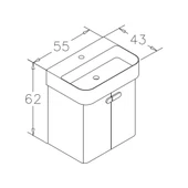 Orka Orbit 55 cm Gri Banyo Dolabı Alt Modül ve Lavabo - 4