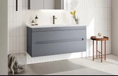 Orka Varna 120 cm Gri Banyo Dolabı Alt Modül ve Lavabo - 1