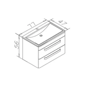 Orka Rose 80 cm Parlak Kaşmir Banyo Dolabı Alt Modül ve Lavabo thumbnail 3