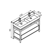 Orka Vegas 120 cm  Antrasit Banyo Dolabı Alt Modül ve Lavabo thumbnail 2