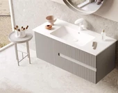 Orka Moonlight 90 cm Vizon Banyo Dolabı Alt Modül ve Lavabo - 2