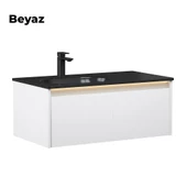 Orka Lisbon 90 cm Beyaz Banyo Dolabı Alt Modül ve Lavabo thumbnail 2