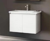 Orka Duden 60 cm Beyaz Kapaklı Banyo Dolabı Alt Modül ve Lavabo thumbnail 1