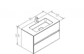 Orka Nest 91 cm Mat Antrasit Banyo Dolabı Alt Modül ve Lavabo - 4