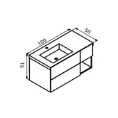 Orka Milano 100 cm Yeşil Banyo Dolabı Alt Modül ve Lavabo thumbnail 3