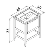Orka Bastle 65 cm Lacivert Banyo Dolabı Alt Modül ve Lavabo thumbnail 3
