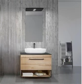 Orka Knidos 90 cm Legnona Ledli Ayna Banyo Dolabı Takımı thumbnail 1