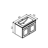 Orka Limpo 80 cm Antrasit Kapaklı Dolabı Alt Modül ve Lavabo - 4