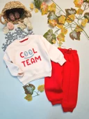 Kız Çocuk Ve Bebek Üçip Kalın Kışlık Cool Team Baskılı Eşofman Takımı - 1