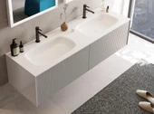 Orka Cube 160 cm Vizon Banyo Dolabı Alt Modül ve Lavabo - 2