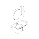 Orka Lisbon 90 cm Mat Antrasit Banyo Dolabı Takımı thumbnail 4