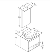 Orka Knidos 70 cm Legnona Ledli Ayna Banyo Dolabı Takımı thumbnail 5