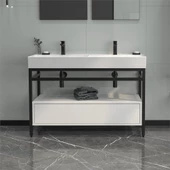 Orka Vegas 120 cm Beyaz Banyo Dolabı Alt Modül ve Lavabo thumbnail 1