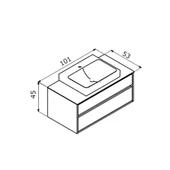 Orka Verona 100 cm Parlak Beyaz Banyo Dolabı Alt Modül ve Lavabo - 3